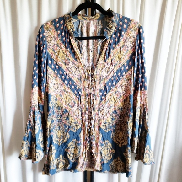 Free People Tops - Free People Magic Mystery Navy Tunic Top, XS